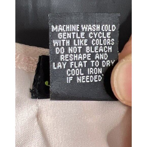 Shannon Ford New York 3/4 Sleeve Size L Blouse Sheer Polka Dot Pink Asymmetrical - Picture 7 of 7